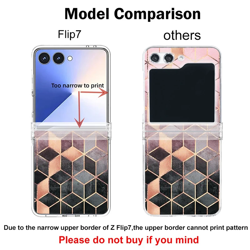 Creativity Geometry Pattern Clear Phone Case For Samsung Galaxy Z Flip 7 FE 8 6 5 4 3 Flip7 Flip8 Folding Shockproof Hard Cover - view 6