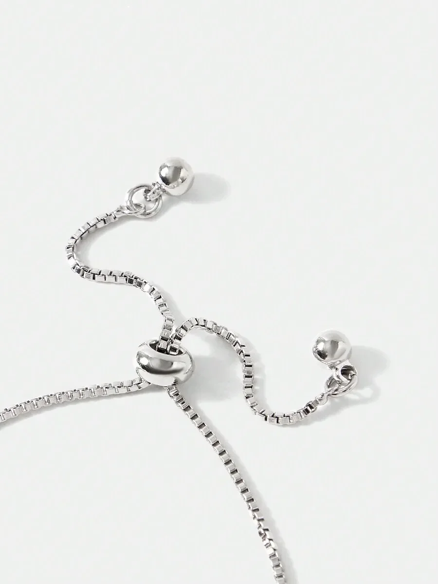 

Leaf Design Cubic Zirconia Chain Bracelet With Adjustable Slider