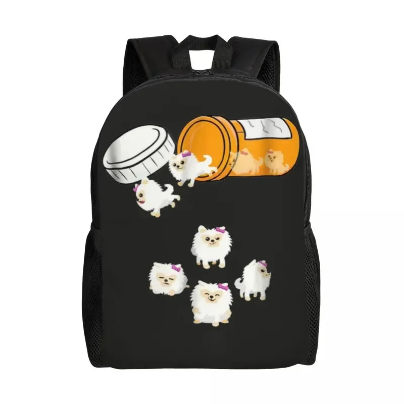 

Pomeranian Pills Pom Dog Travel Backpack Women Men School Laptop Bookbag Puppy Pet College Student Daypack Bags