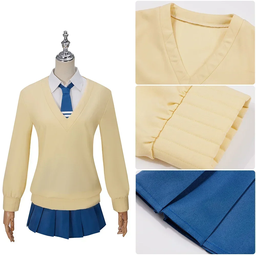 Anime Mieruko chan Yotsuya Miko Cosplay Costumes Adult Women JK Uniform for Girl Jacket Blouse Pleated Skirt Bow Ties Halloween