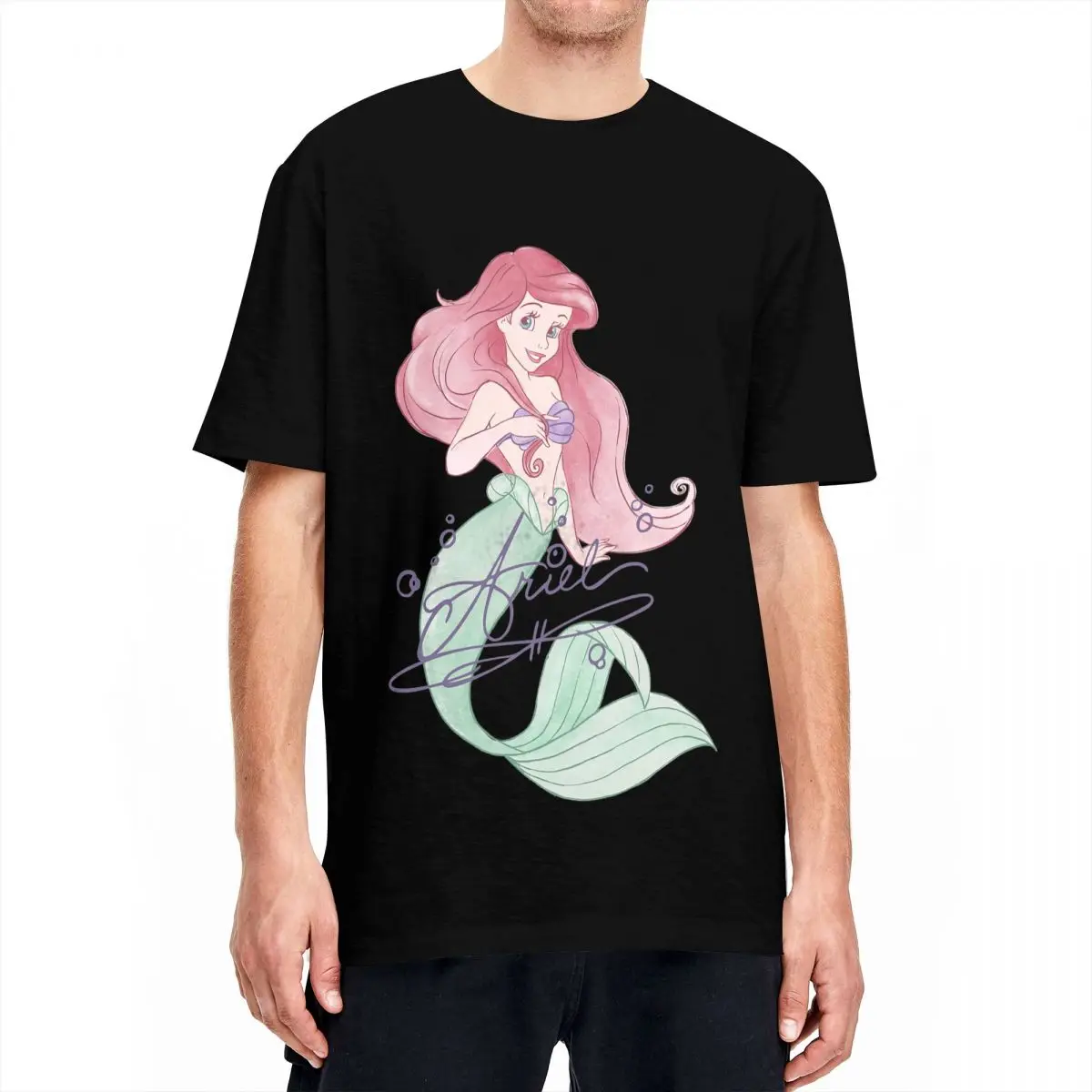 Men Women Signed Ariel Little Mermaid T Shirt 100% Cotton Clothing Novelty Short Sleeve O Neck Tees Plus Size T-Shirts