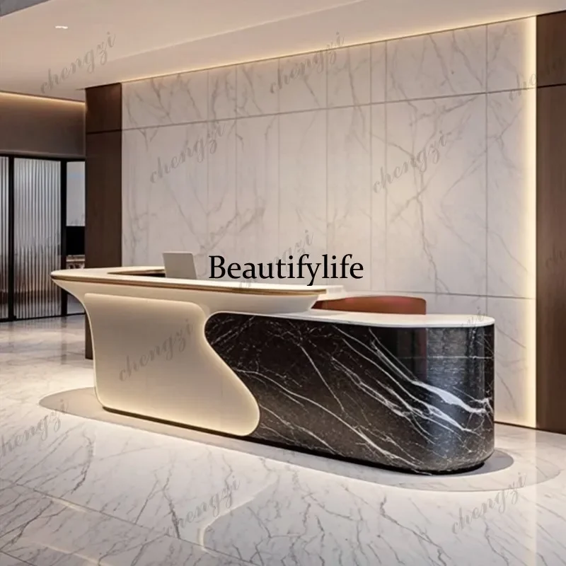 h178Luxury Modern Reception Desks Restaurant Executive Design European Reception Desks Display Welcome Scrivania Trendy Furnitur