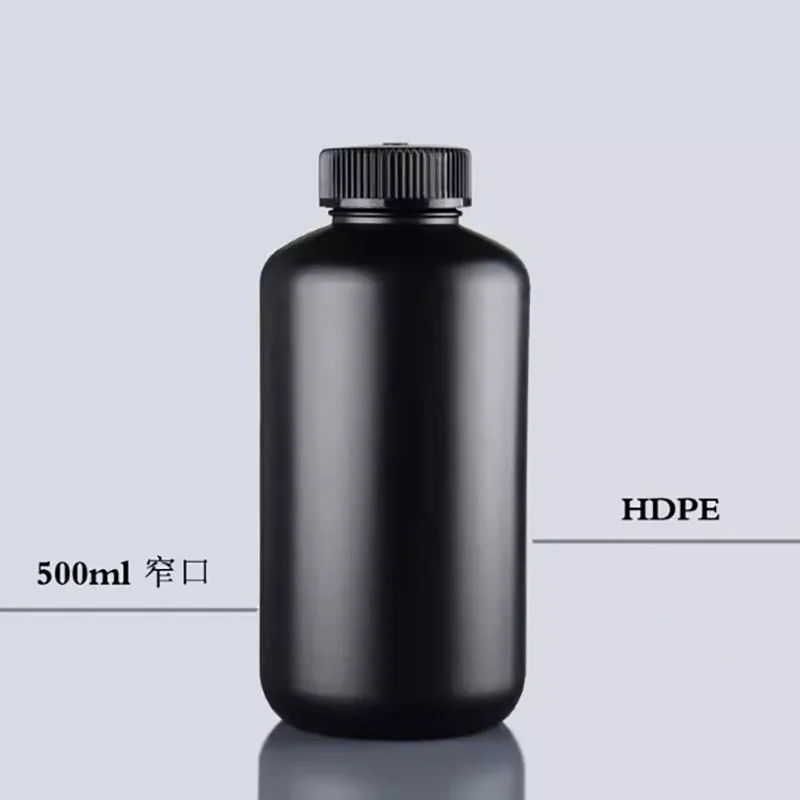 

1PCS Black plastic bottle 125/250/500/1000ml large mouth narrow mouth HDPE sealed liquid tank sample storage bottle