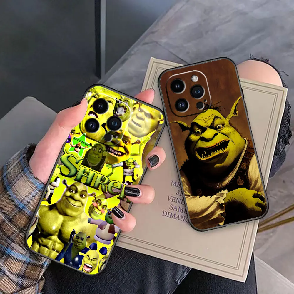 Happy Monster S-Shrek Phone Case For iphone 15 14 13 12 11 Pro XS Max Mini X SE APPLE 16 8 7 Plus Soft Case Funda Capa Shell