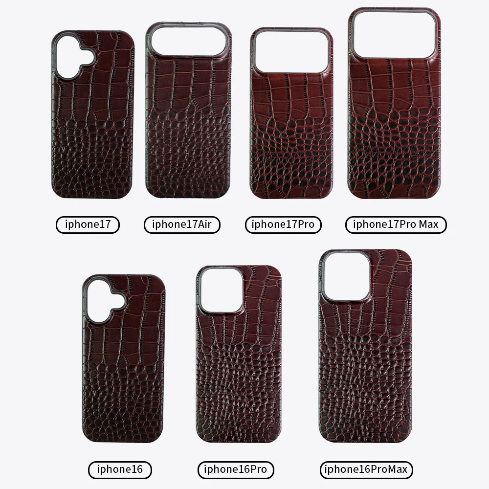 Étui de luxe pour MagSafe pour iPhone 18 17 15 16 Pro Max 17Pro Air 16Pro, en cuir de vache naturel, coque de téléphone magnétique de protection