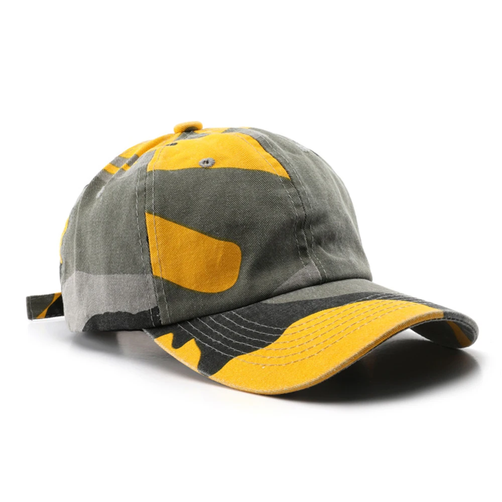 Berretto da baseball da campeggio mimetico giallo verde Sport all\'aria aperta Parasole Berretti da corsa per uomo Cappelli estivi da donna Bones