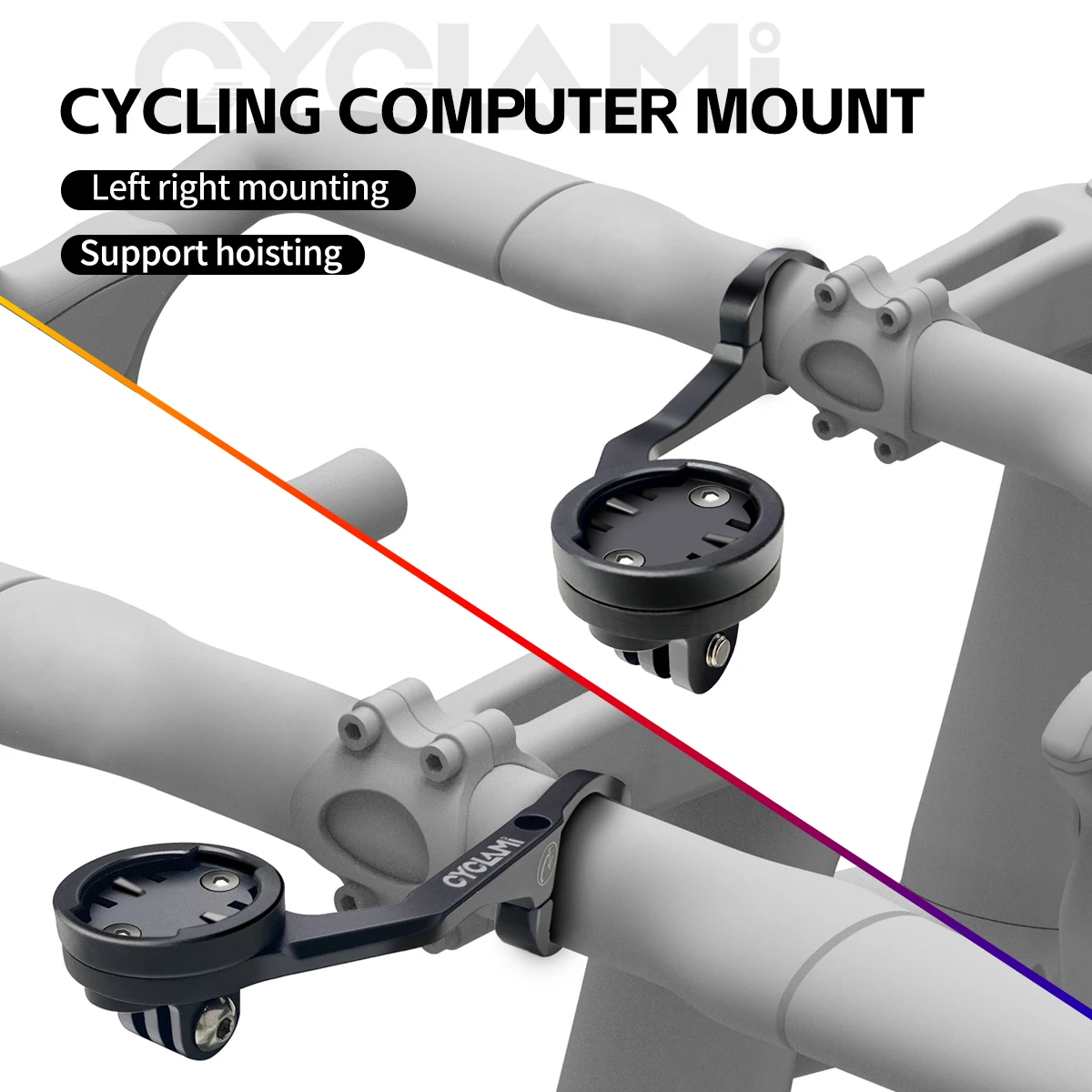 CYCLAMI Aluminium Alloy Double-sided Bike Computer Mount MTB Road GPS Headlight Holder Bracke For GARMIN XOSS IGPSPORT Bicycle