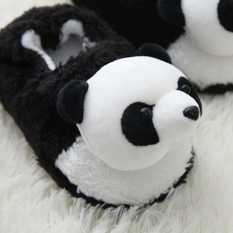 Children Toddler Girl Slippers Indoor Winter Plush Warm Shoes Cartoon 3D Panda Kid Boy Soft Rubber Sole Home Footwear Baby Items