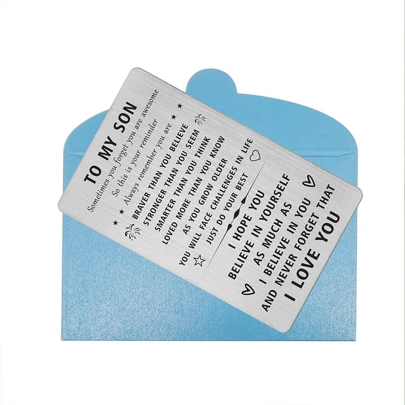 Engraved Wallet Card For Son Remember Whose Son You Are New Year Granduation Gift Idea With Envelope