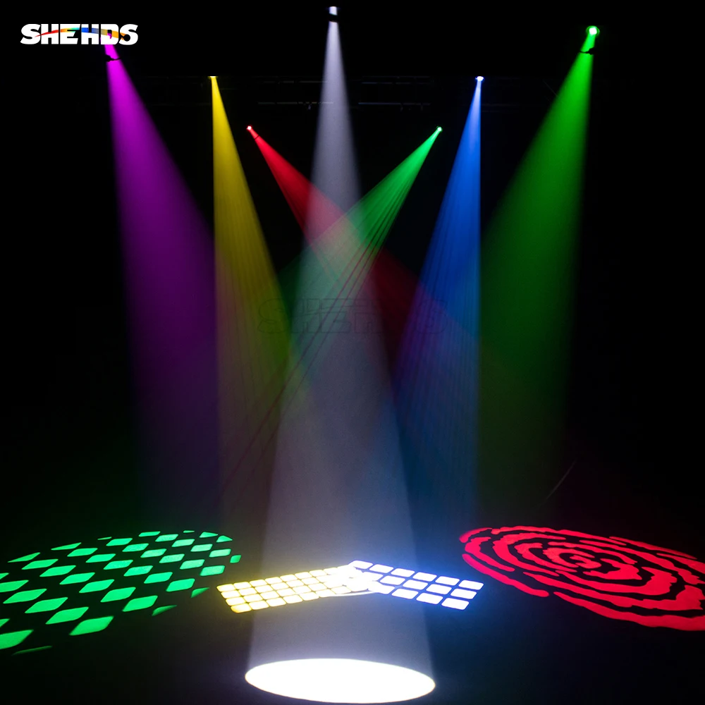 SHEHDS 2PCS 100W LED Moving Head 6 Facet Prism DJ Projector DMX 512 Fantazyjne światło punktowe dla publiczności w klubach nocnych Disco Wedding