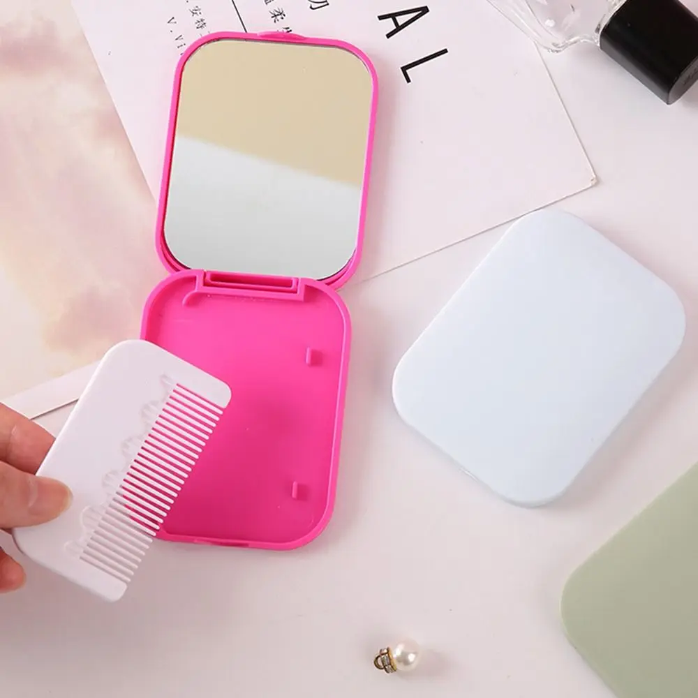 Personalised Folding Small Mirror Fashion Portable Travel Mirrors Solid Color Multifunction Makeup Mirror Women