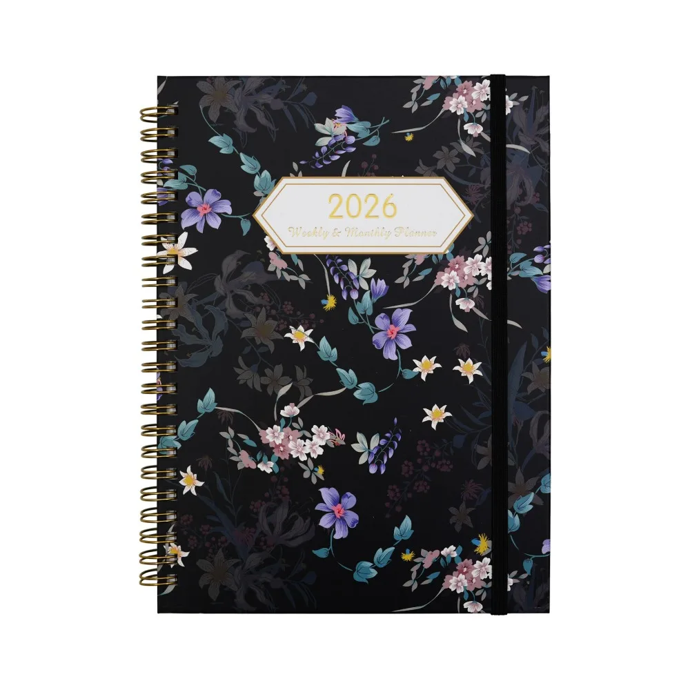 

English 2026 Schedule Planner Notepad Wear-resistant Efficiency A5 Agenda Planning Notebook Bookmark Simple To-do List Notebook
