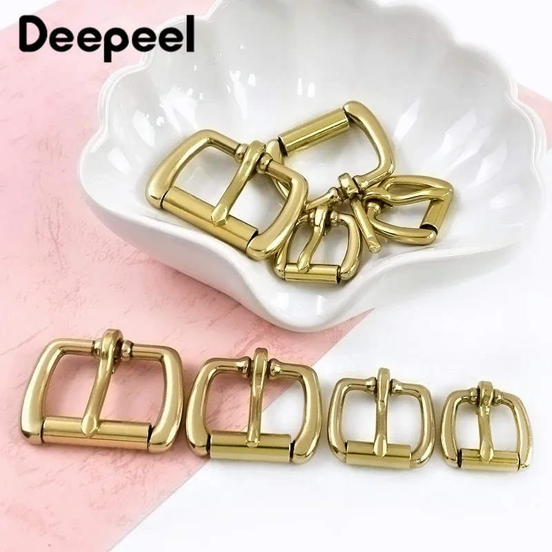 

3Pcs 16-38mm Solid Brass Men's Belt Buckle Bag Strap Roll Pin Clasp Waistband Belts Replace Hook DIY Leather Crafts Accessories