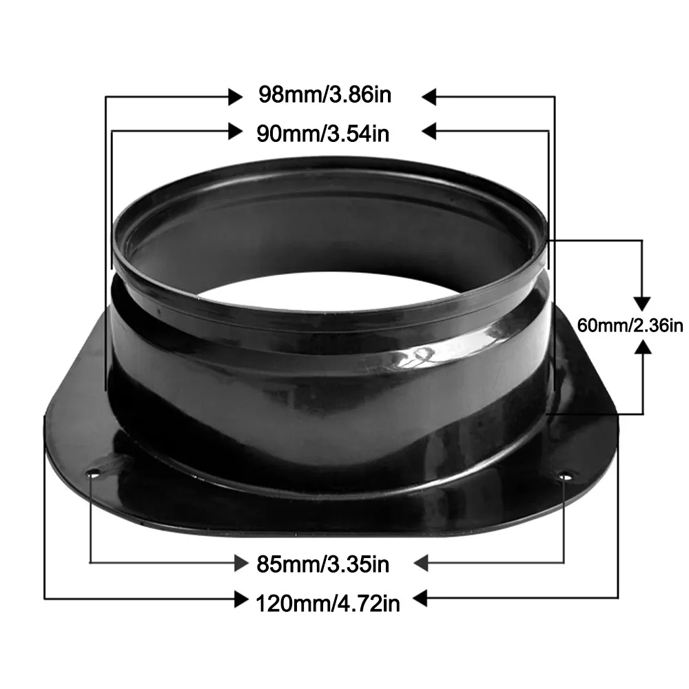Plastic Vent Pipe Adapter Flange Connector Wall-mounted Ducting Tool Exhaust Pipe Joint Easy Installation