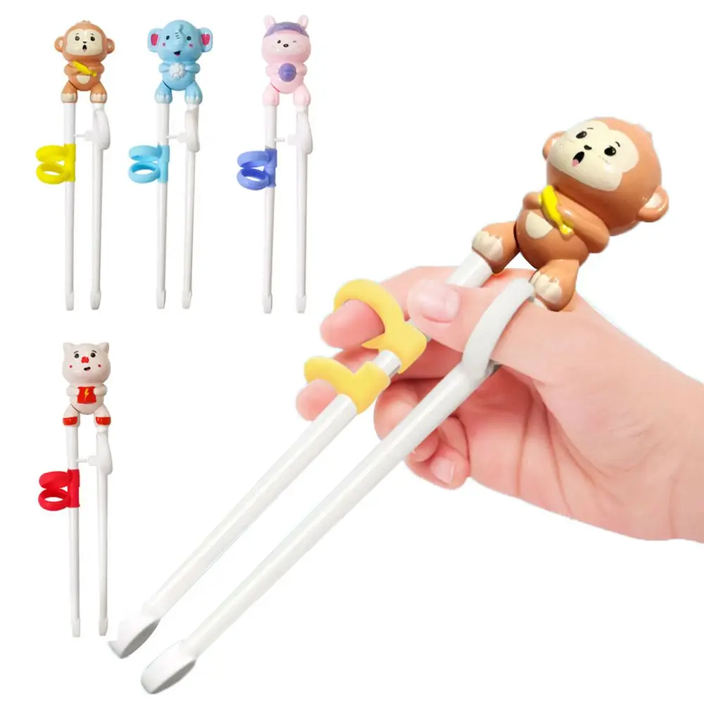 1 Pair Cartoon Tableware Kids Eating Helper Training Chopsticks Beginner Chopstick Learning Chopsticks