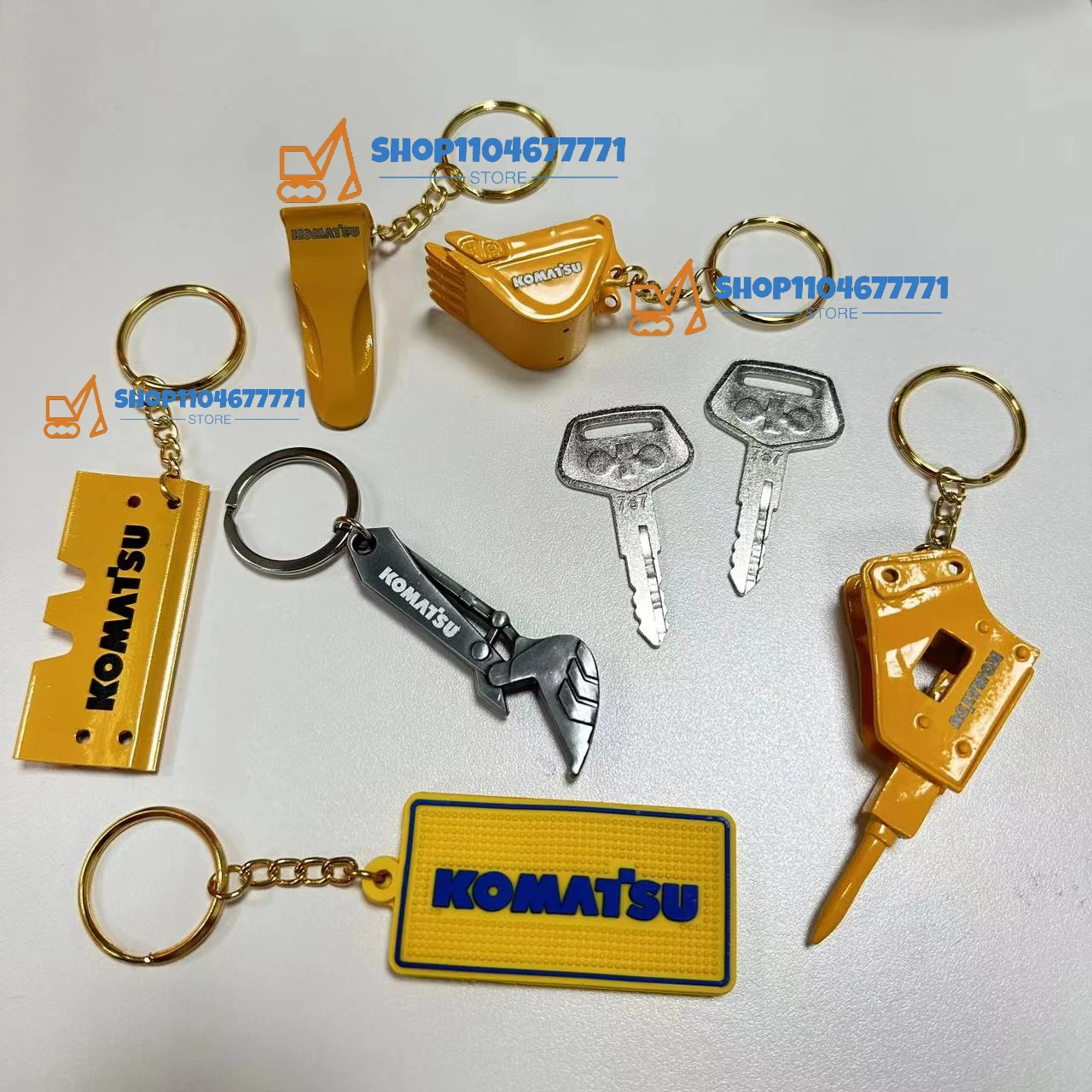 

2PCS 787 Keys for Komatsu Excavator Dozer Loader Heavy Equipment TR261434， With bottle opener keychain