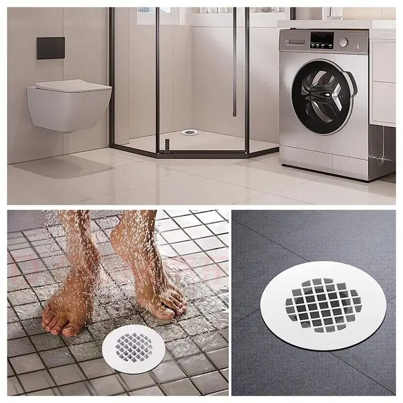 DT39 Low Profile Shower Base Drain with Perforated Strainer Side Outlet Drain Assembly White PVC Rubber