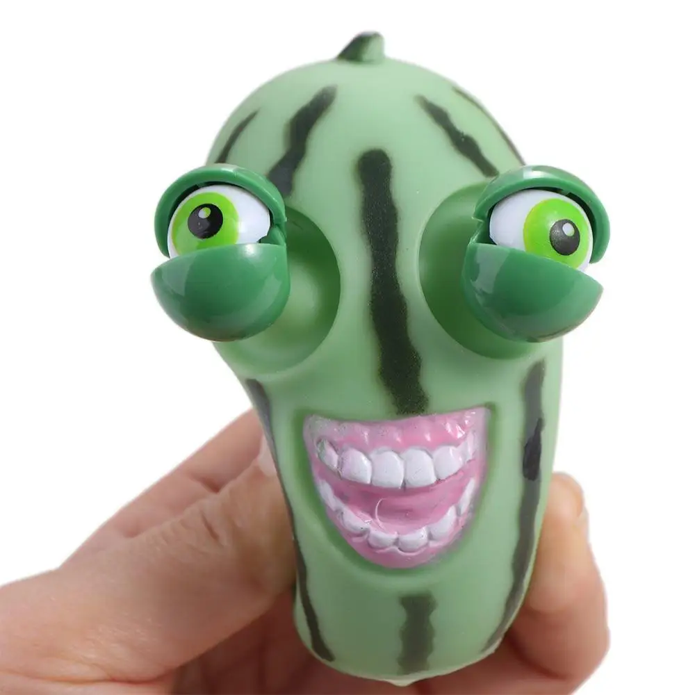 Pop It Game Slow Rebound Watermelon Pinch Toy Watermelon Strips Explosive Eye Eyes Popping Out Toys Soft Cartoon Party Favors