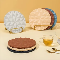 Thicken 3D Round Heat Resistant Silicone Mat Non-slip Heat-proof Table Placemat Diamond Pattern Pot Pad Kitchen Accessories