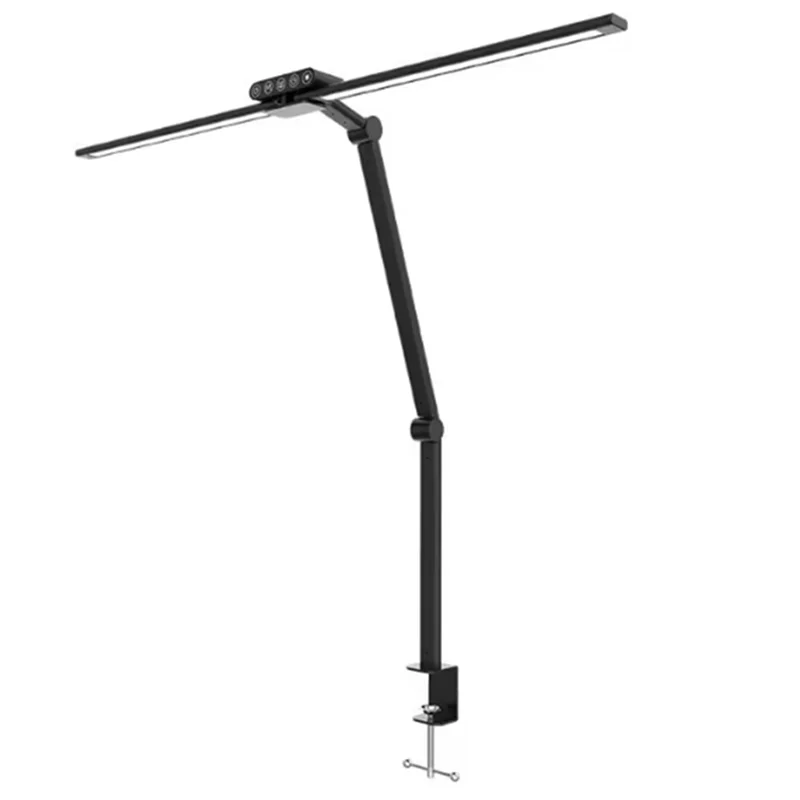 

FYBL-Ultra Bright Dimmable Double Headed Desk Lamp With Clamp Long Arm Auto Dimming 24V Architect Table Light For Home Office US