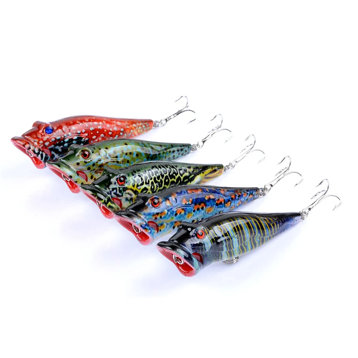 

5 Pcs Lures 8 Cm Painted Floating Fishing Lures Hard Baits Floating Fishing Baits Artificial Reusable Lifelike Metal Hooks