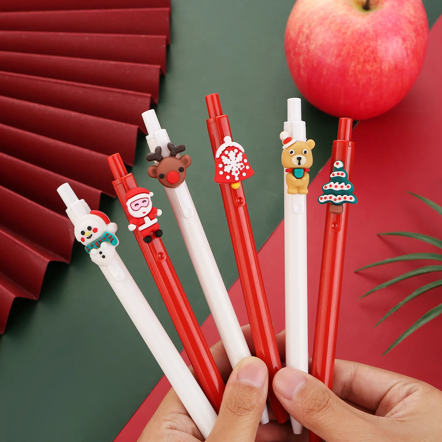 

48 Pcs Christmas Gifts Gel Pens Student Prizes Santa Claus Reindeer Snowman Creative Gel Pen Student Stationery