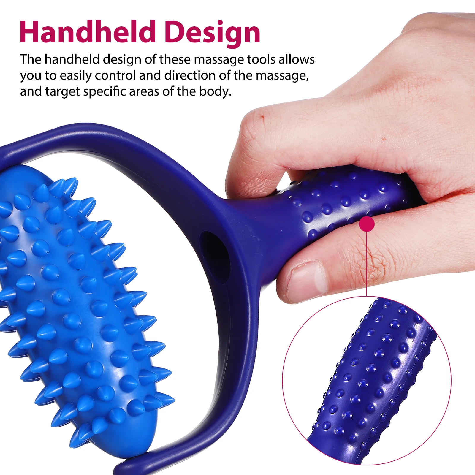 

Yoga Massage Stick Back Tool Manual Hand Held Massager Wooden Roller for Legs Abs Rolling Muscles