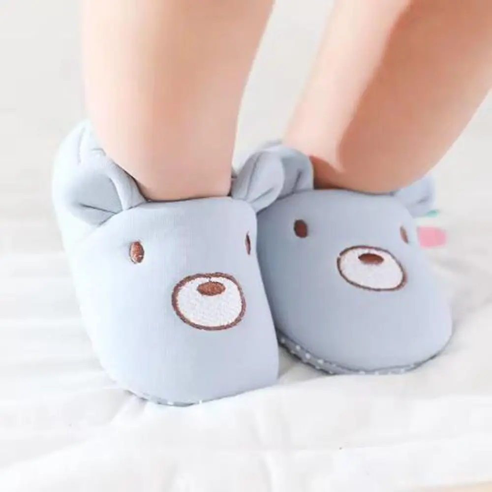Cute Cotton Baby Shoes Soft Animal Pattern Newborn Socks Shoes with Ears Anti Slip Baby Floor Sneakers Spring Autumn