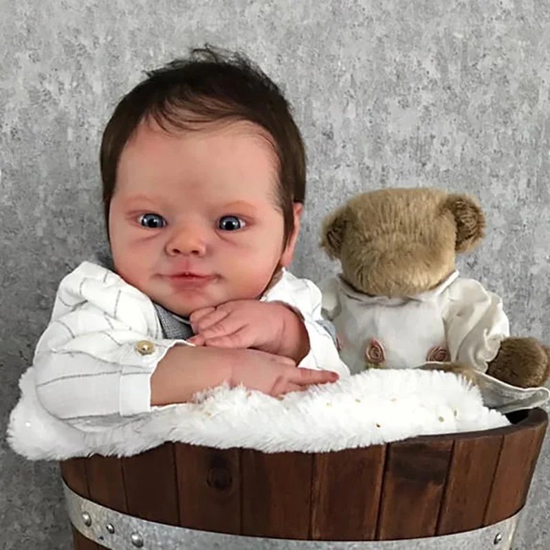 19 Inches Reborn Doll Kit Magdalena Unfinished DIY Doll Parts with Cloth Body and Eyes Muñeca Kit Reborn Bebe