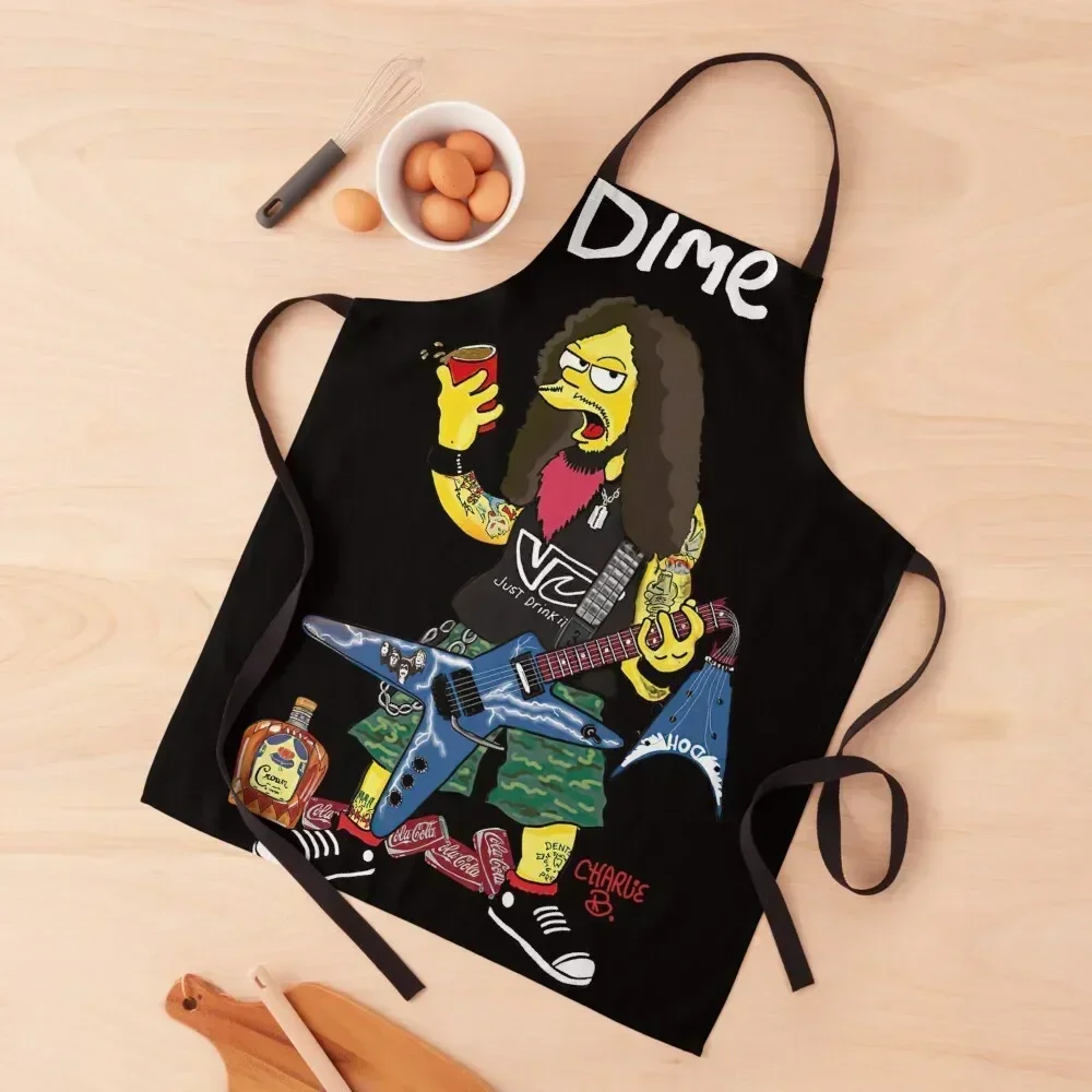 

Dimebag Darrell art Apron All For Kitchen And Home with pockets Restaurant Kitchen Equipment Kitchen Kawaii Accessories Apron