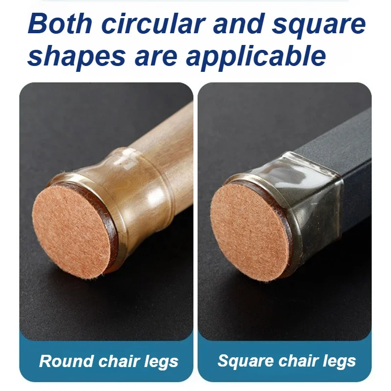 24 Pcs Silicone Chair Leg Floor Protectors with Non-slip Felt, Furniture Cups for Hardwood Floors, Protect Floors from Scratches