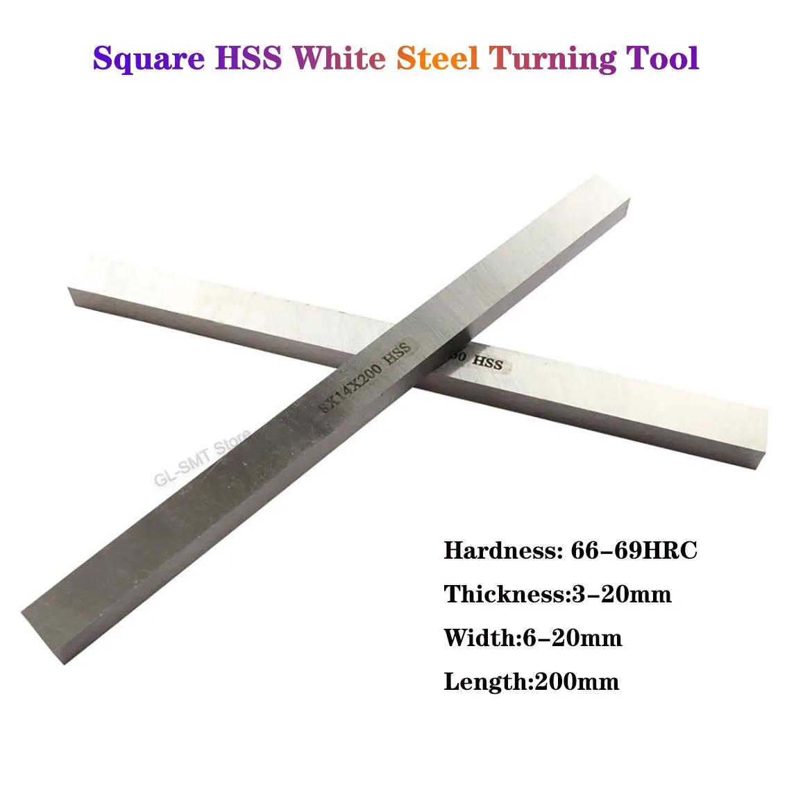 

HRC 66-69 Square HSS White Steel Turning Tool Thick 3-20mm Steel Strip Knife Bar Turning For DIY Lathe Cutting Tool Parts