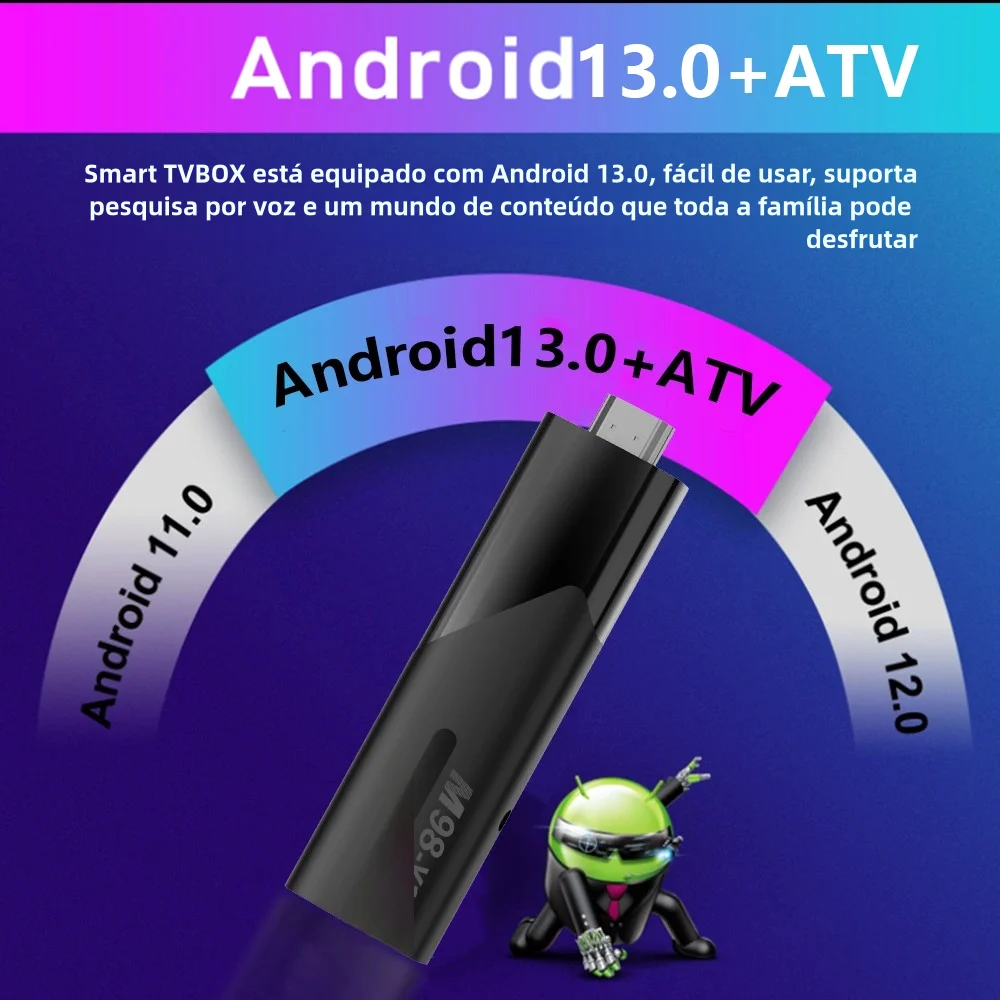 Mini TV Stick Android 13 Allwinner H618 Support 8K Video 4K Wifi6 BT5.2 Voice Remote Smart TV Box