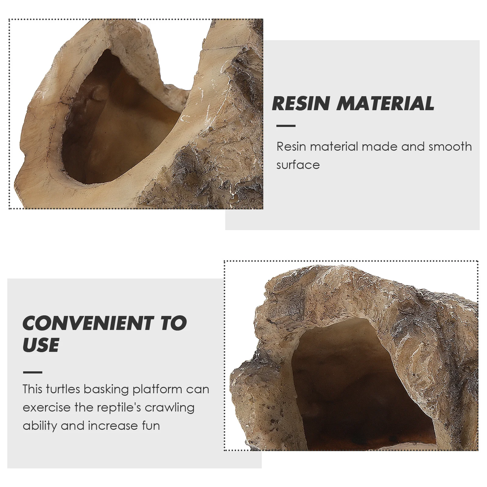 

Resin Turtle Basking Platform Smooth Surface Safe Reptile Hideout Rest Playing Habitat Decoration Reptile Cave