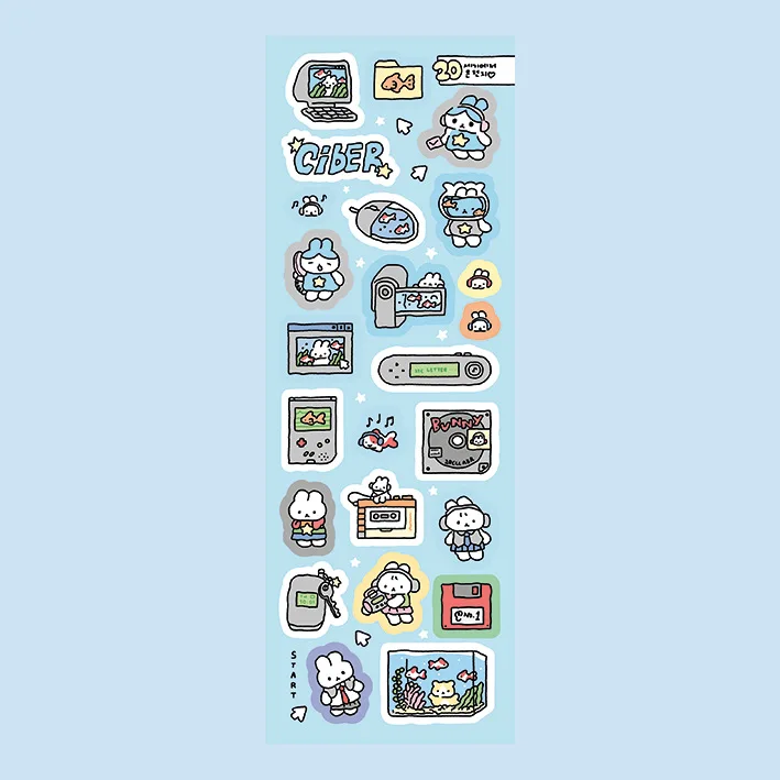 Korean Kawaii Hand-Drawn Rabbit Stickers image