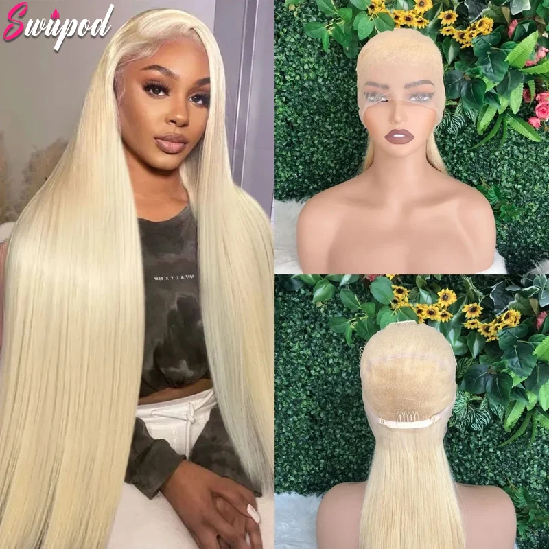 Full Wig 100% Human Hair 250 Density 613 Blonde Preplucked Straight Full Human Hair Wig Real Glueless Hd Lace Frontwig