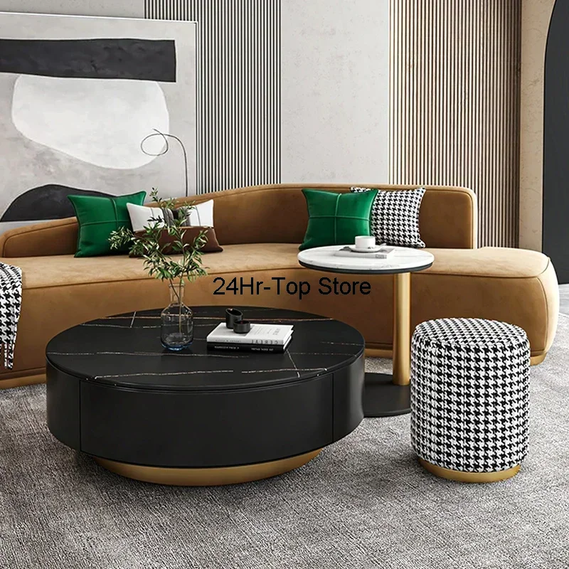 

Living Room Console Coffee Tables Nordic Round Center Marble Side Table Modern Minimalist Italian Mesa Balcon Furniture Home