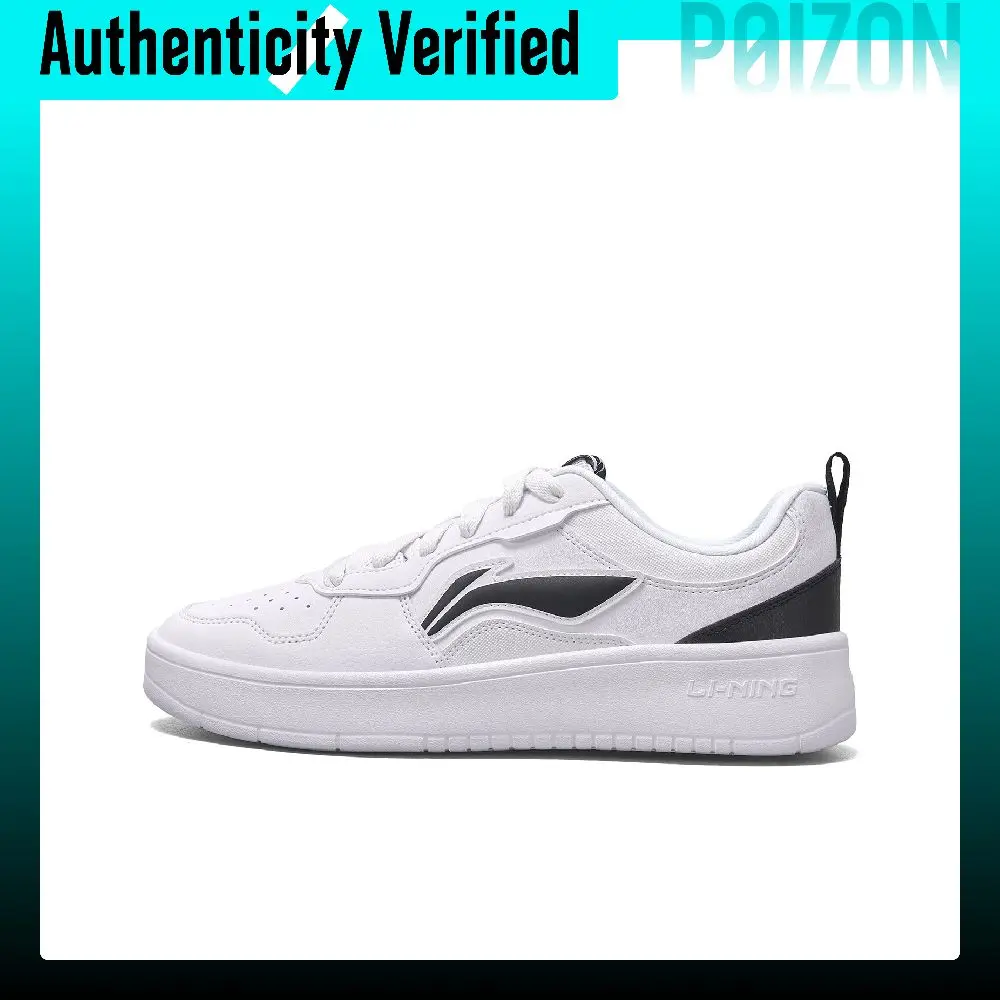 Li Ning First Cloud Lightweight Breathable Height Increasing Low top Skateboard Shoes Men's Standard White AGCV189-2