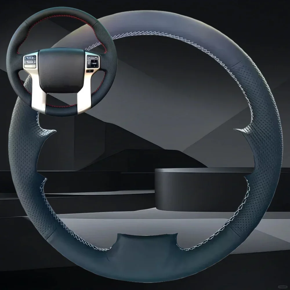 

Для Toyota Land Cruiser Prado 2010-2014 Tundra Tacoma 4Runner черный чехол из микрофибры ручной работы на руль автомобиля