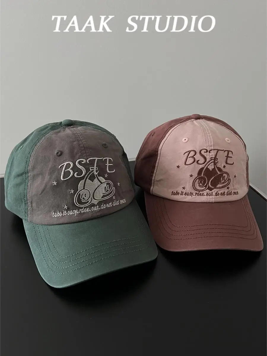 

American retro new color matching cap spring and summer versatile soft top baseball cap