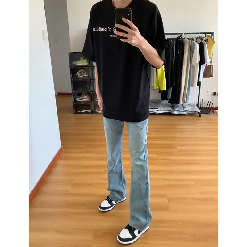 

Мужские джинсы American Vibe Slim Fit, летние тонкие прямые брюки, модные брендовые утягивающие брюки, молодежный тренд