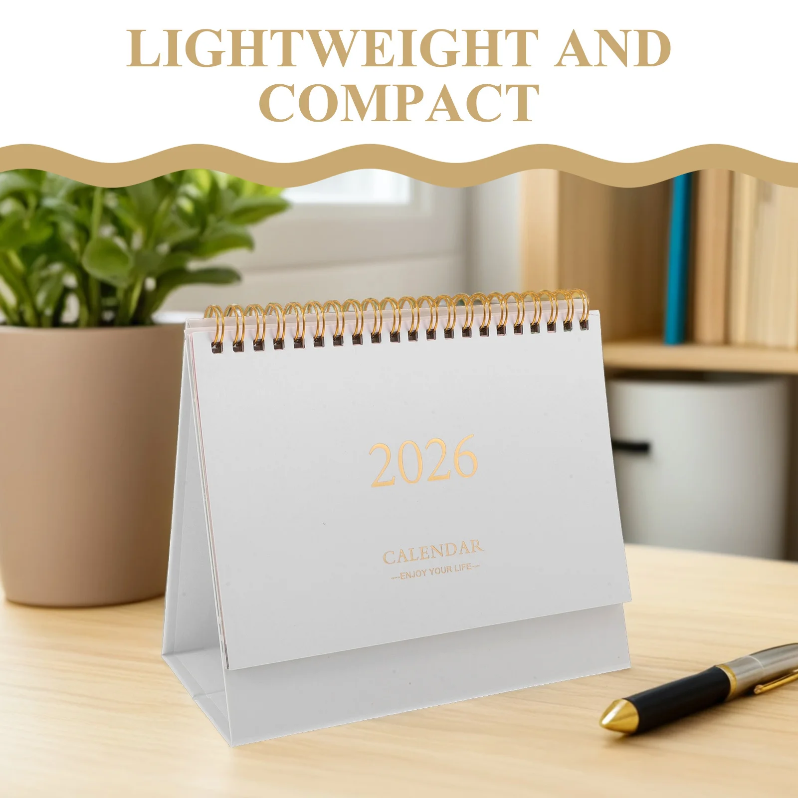 Mini Desktop Calendar 2026 Small Compact Standing Flip Calendar With Twin-Wire Binding Daily Schedule Organizer Desk Pad For