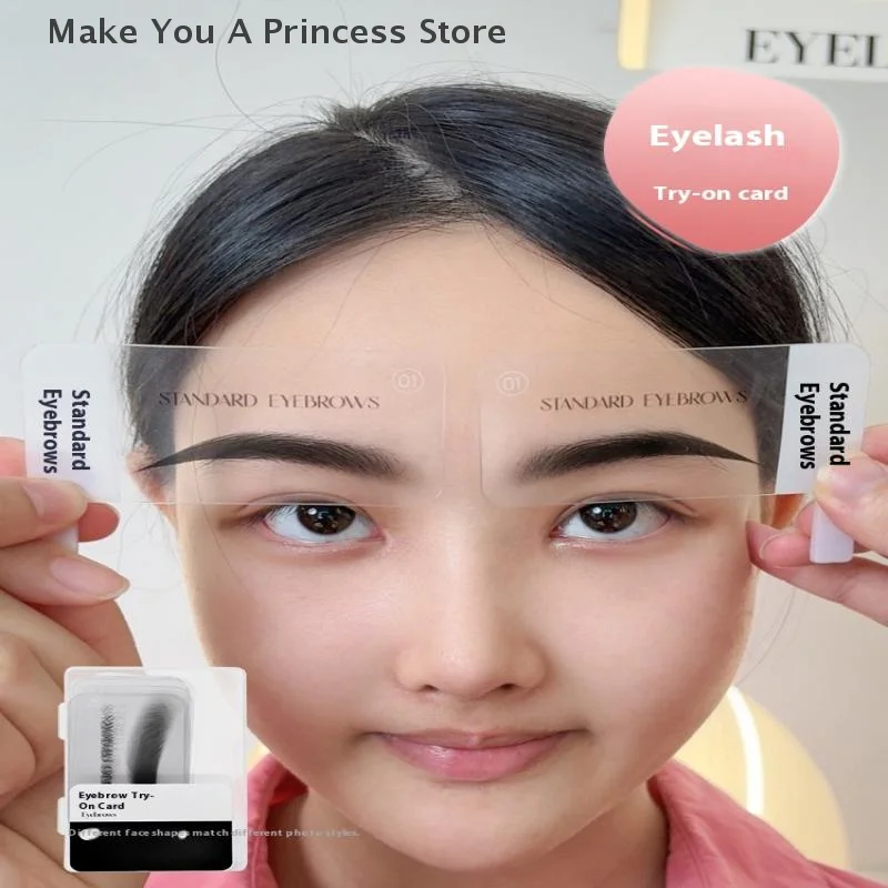 6 Pairs Brow Shape Try-On Card 6 Popular Styles For Quick Client Selection,Brow Shape Template Card,Simulates The Brow Effect