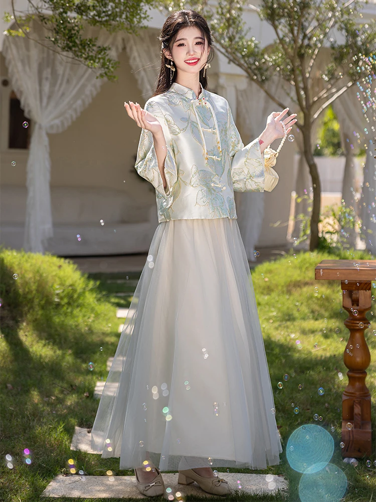 

Винтажное китайское традиционное платье для подружек невесты с длинными рукавами, приталенное, для свадебных и вечерних мероприятий