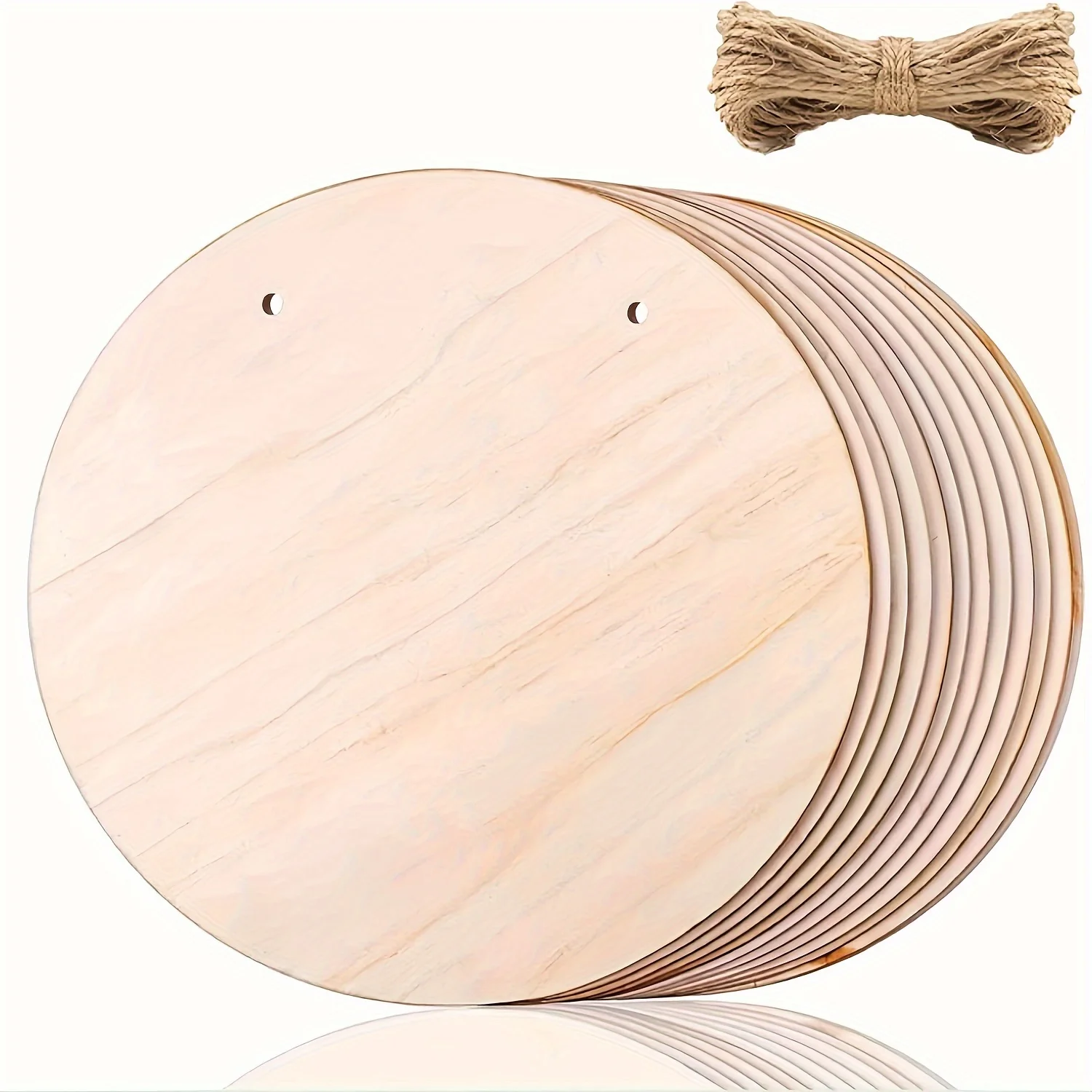 

10 шт. пустые круглые деревянные вывески для поделок 2 мм тополя для лазерной резки 12-дюймовая деревянная дверная вешалка, вывеска, украшение для рисования