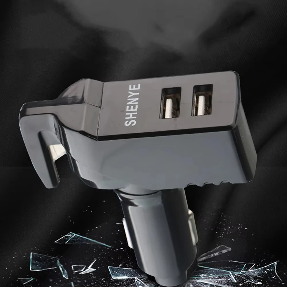 Three In One Car Emergency Escape Device With Blade USB Charging Interface Multi-functional Window Breaker For Escape Hammer