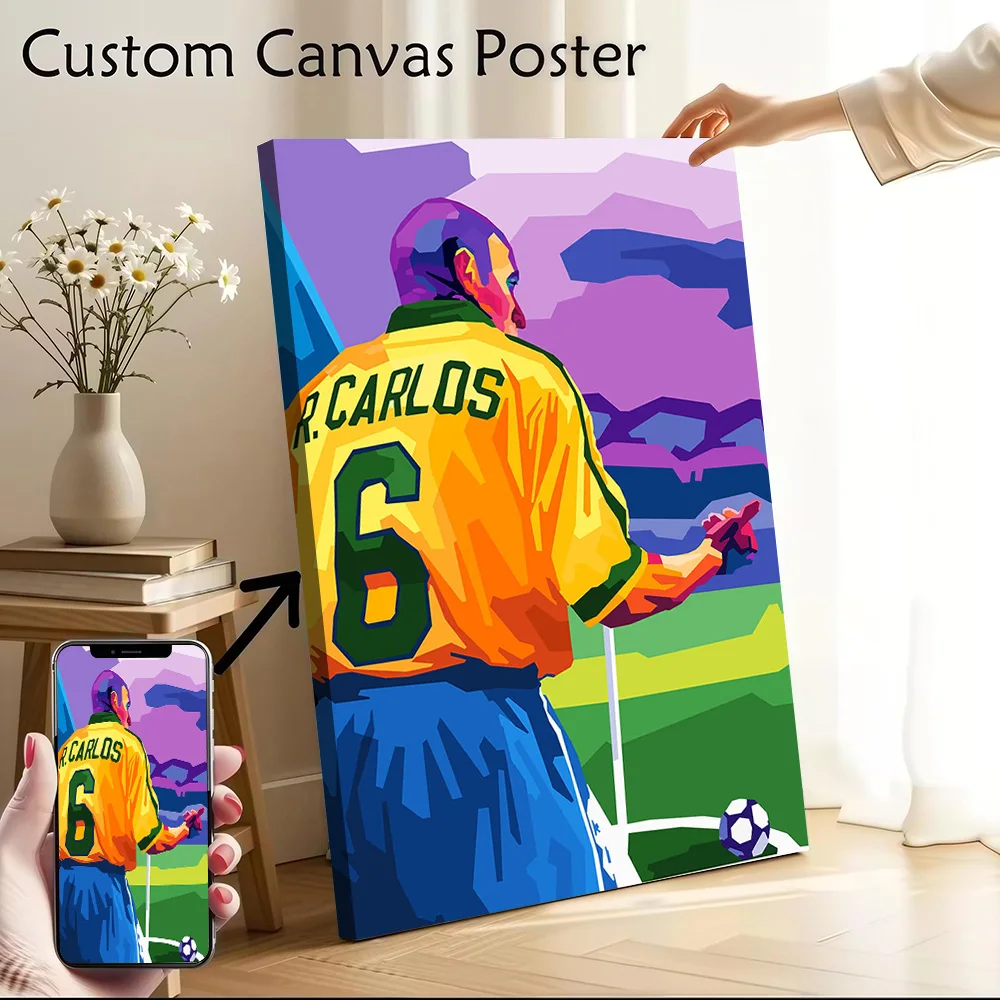 Póster artístico de Roberto Carlos Wpap, pintura en lienzo impresa personalizable para imágenes, arte de pared, decoración de sala de juegos, decoración estética para el hogar