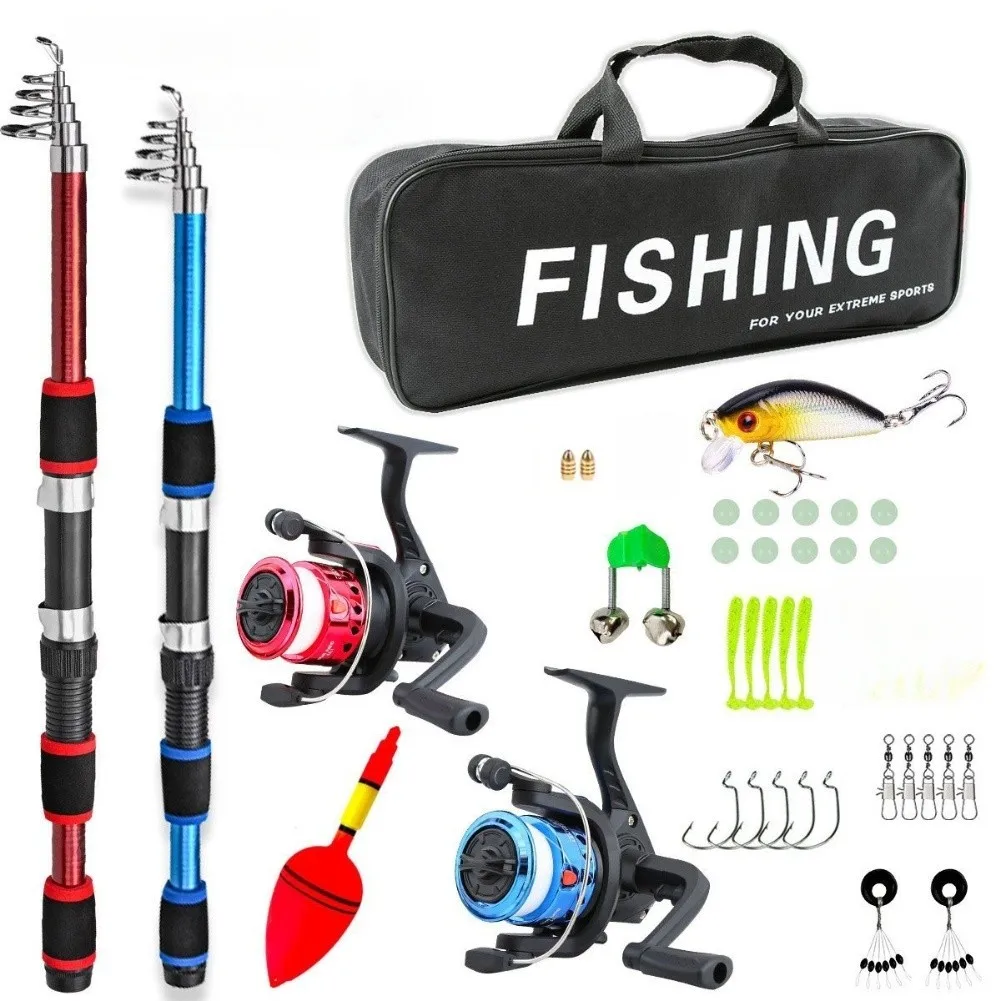 Telescopic Fishing Rod And Reel For Combo Set 1.8m 2.1m 3BB 5.2:1 Gear Ratio With EVA Handle For Children Family Lake Parts