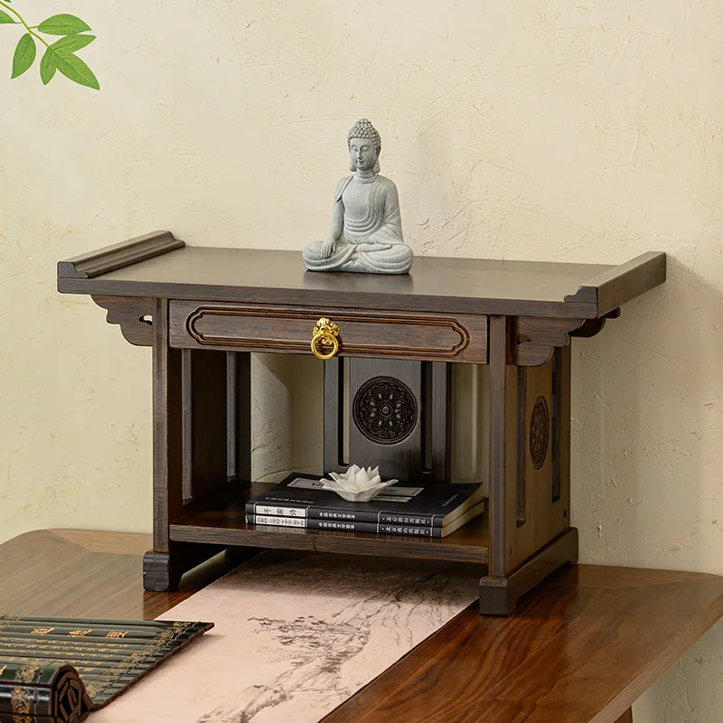 LMM, Buddha statue offering table base God of Wealth place a raised offering table for home use