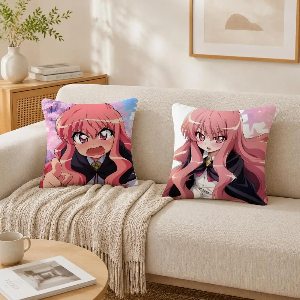 Anime Z-zero No Tsukaima Louise Cushion Cover Plush Decorative Pillow Case With Hidden Zipper Cutecore Room Decor For Home